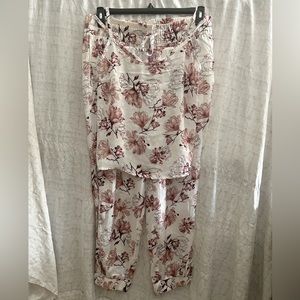 Women’s Adore Me Silky Satin Floral Pajama Set Size M-L